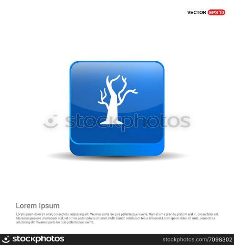 Halloween Tree icon - 3d Blue Button.