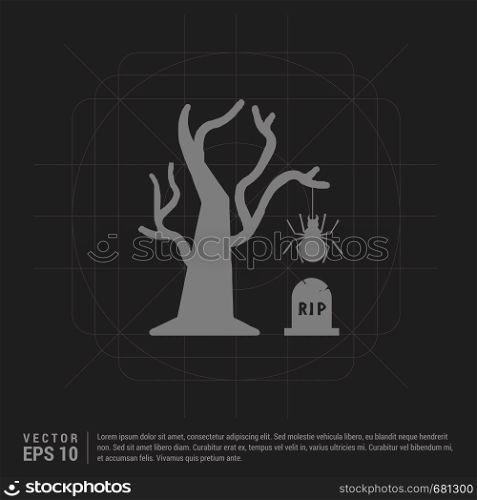 Halloween Tree icon - Black Creative Background - Free vector icon