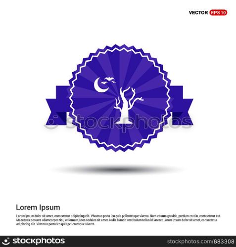 Halloween Tree icon - Purple Ribbon banner