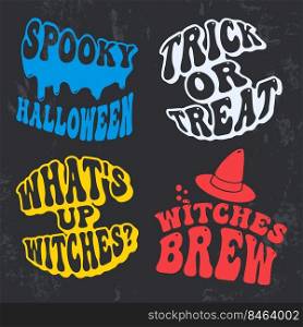 Halloween typography set for t-shirt st&, tee print, applique, badge, label clothing, or other printing products. Vector illustration.. Halloween typography set for t-shirt st&, tee print, applique, badge, label clothing, or other printing products. Vector illustration