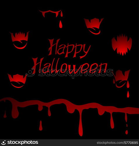 Halloween vector background with sharp teeth and blood.. Halloween vector background with sharp teeth and blood