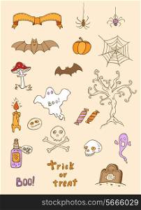 Halloween vector doodle elements for design