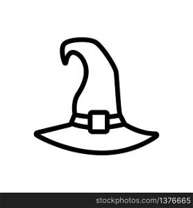 halloween witch hat icon vector. halloween witch hat sign. isolated contour symbol illustration. halloween witch hat icon vector outline illustration