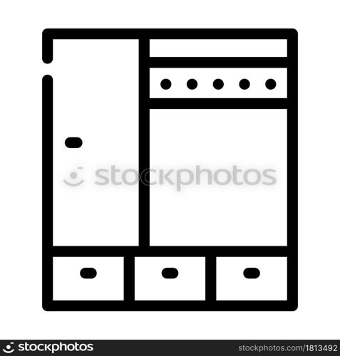 hallway furniture line icon vector. hallway furniture sign. isolated contour symbol black illustration. hallway furniture line icon vector illustration