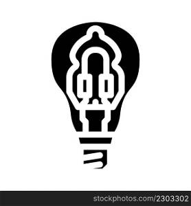 halogen light bulb glyph icon vector. halogen light bulb sign. isolated contour symbol black illustration. halogen light bulb glyph icon vector illustration