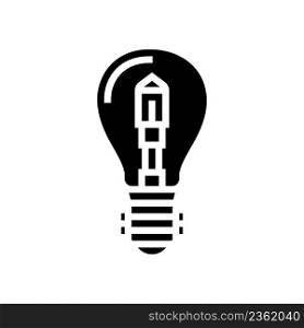 halogen light bulb glyph icon vector. halogen light bulb sign. isolated contour symbol black illustration. halogen light bulb glyph icon vector illustration