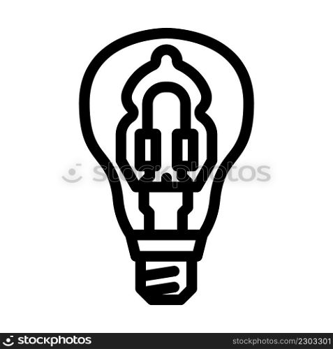 halogen light bulb line icon vector. halogen light bulb sign. isolated contour symbol black illustration. halogen light bulb line icon vector illustration