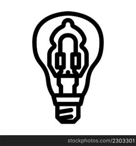 halogen light bulb line icon vector. halogen light bulb sign. isolated contour symbol black illustration. halogen light bulb line icon vector illustration
