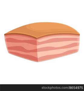 Ham lard icon cartoon vector. Pork meat. Raw bacon. Ham lard icon cartoon vector. Pork meat