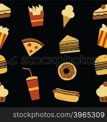 hamburger art pattern. hamburger fastfood pattern theme vector art illustration