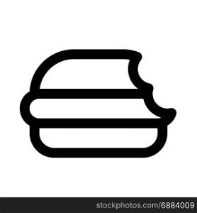 hamburger bite, icon on isolated background,