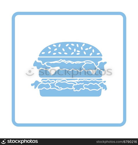 Hamburger icon. Blue frame design. Vector illustration.