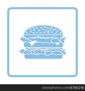 Hamburger icon. Blue frame design. Vector illustration.