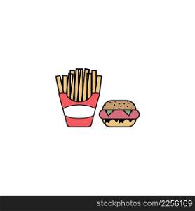 Hamburger icon, Fast food logo design vector illustration.