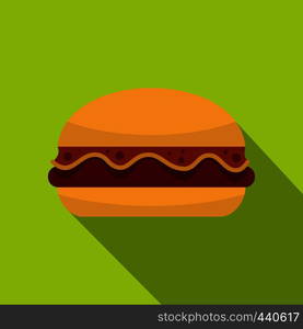 Hamburger icon. Flat illustration of hamburger vector icon for web on lime background. Hamburger icon, flat style