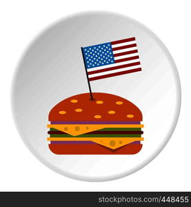 Hamburger icon in flat circle isolated vector illustration for web. Hamburger icon circle