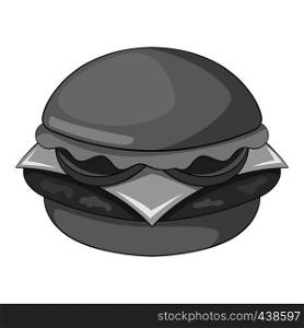 Hamburger icon in monochrome style isolated on white background vector illustration. Hamburger icon monochrome