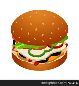 Hamburger icon. Isometric of hamburger vector icon for web design isolated on white background. Hamburger icon, isometric style