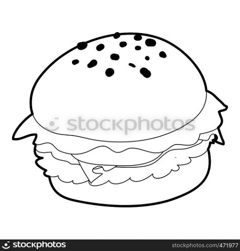 Hamburger icon. Outline illustration of hamburger vector icon for web design. Hamburger icon, outline style