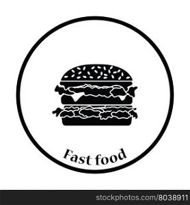 Hamburger icon. Thin circle design. Vector illustration.