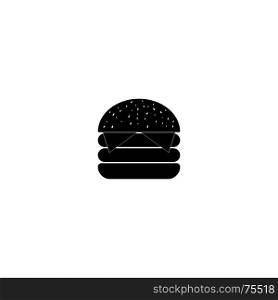 Hamburger icon vector. Symbol of hamburger or cheeseburger, on white background