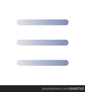 Hamburger like menu flat gradient color ui icon. Three lines. More options. Navigation button. Simple filled pictogram. GUI, UX design for mobile application. Vector isolated RGB illustration. Hamburger like menu flat gradient color ui icon