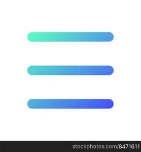 Hamburger like menu pixel perfect gradient linear ui icon. Three lines. More options. Navigation button. Line color user interface symbol. Modern style pictogram. Vector isolated outline illustration. Hamburger like menu pixel perfect gradient linear ui icon