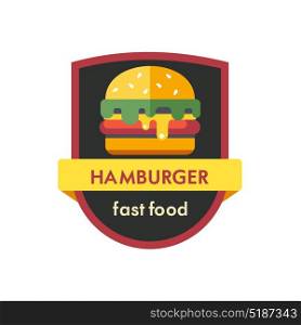 Hamburger logo. Vector illustration, icon. Fast food.