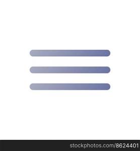 Hamburger menu button pixel perfect flat gradient color ui icon. Interactive element. Site structure. Simple filled pictogram. GUI, UX design for mobile application. Vector isolated RGB illustration. Hamburger menu button pixel perfect flat gradient color ui icon