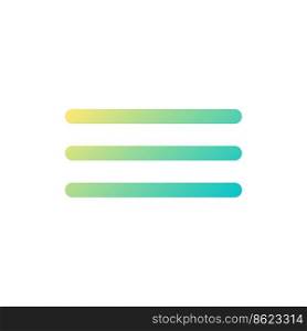 Hamburger menu button pixel perfect gradient linear ui icon. Interactive element. Webpage structure. Line color user interface symbol. Modern style pictogram. Vector isolated outline illustration. Hamburger menu button pixel perfect gradient linear ui icon