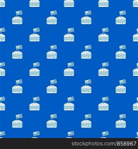 Hamburger pattern repeat seamless in blue color for any design. Vector geometric illustration. Hamburger pattern seamless blue