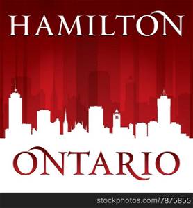 Hamilton Ontario Canada city skyline silhouette. Vector illustration