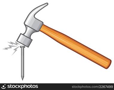 Hammer and nail vector illustration