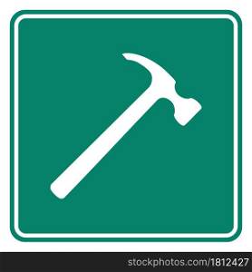 Hammer and road sign