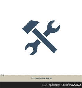 Hammer and Wrench Vector Logo Template Illustration Design. Vector EPS 10.
