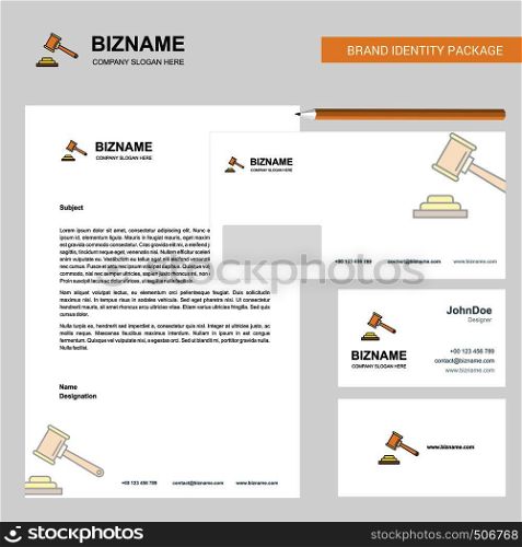 Hammer Business Letterhead, Envelope and visiting Card Design vector template