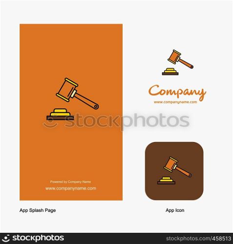 Hammer Company Logo App Icon and Splash Page Design. Creative Business App Design Elements