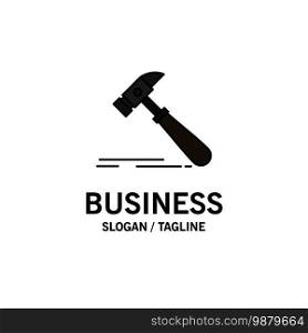 Hammer, Construction, Tool, Strong, Carpenter Business Logo Template. Flat Color