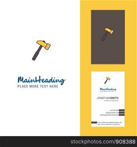 Hammer Creative Logo and business card. vertical Design Vector