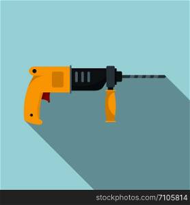 Hammer drill icon. Flat illustration of hammer drill vector icon for web design. Hammer drill icon, flat style