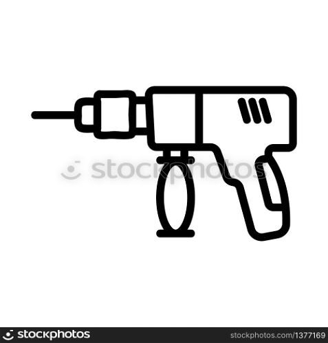 hammer drill icon vector. hammer drill sign. isolated contour symbol illustration. hammer drill icon vector outline illustration