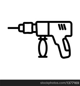 hammer drill icon vector. hammer drill sign. isolated contour symbol illustration. hammer drill icon vector outline illustration