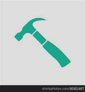Hammer icon. Gray background with green. Vector illustration.