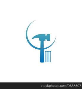 Hammer icon logo design template