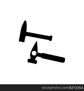 Hammer icon logo, vector design illustration 