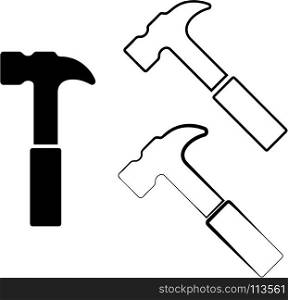 Hammer Icon, Tool Design Vector Art Illustration