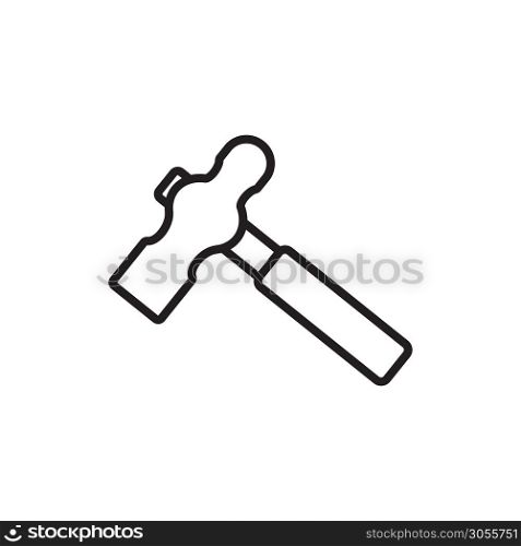 hammer icon vector logo template in trendy flat style