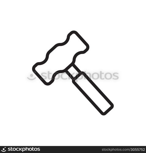 hammer icon vector logo template in trendy flat style