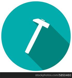 hammer icon with long shadow