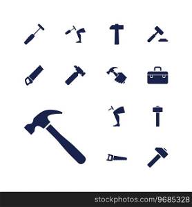 Hammer icons Royalty Free Vector Image